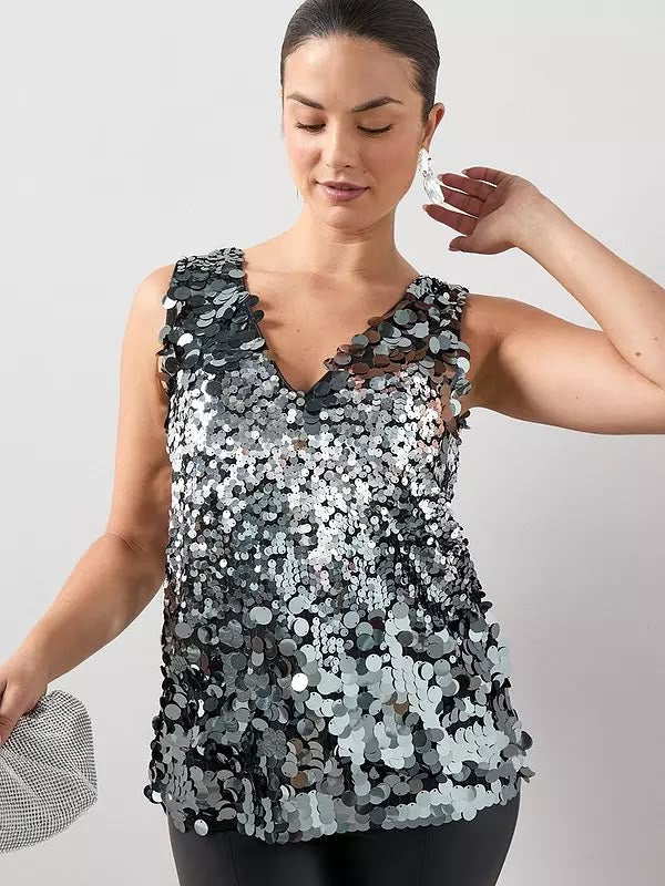 Curve Sequin V Neck Cami