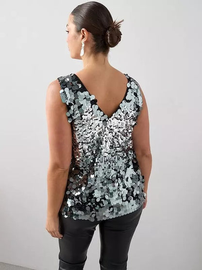 Curve Sequin V Neck Cami