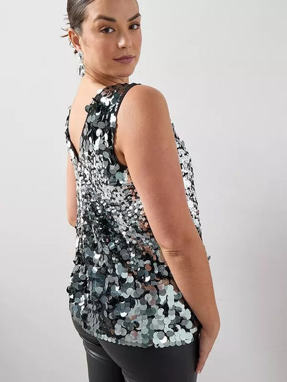 Curve Sequin V Neck Cami