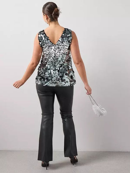 Curve Sequin V Neck Cami