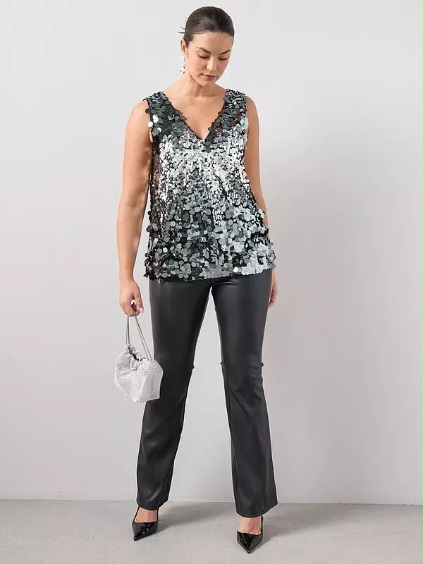 Curve Sequin V Neck Cami