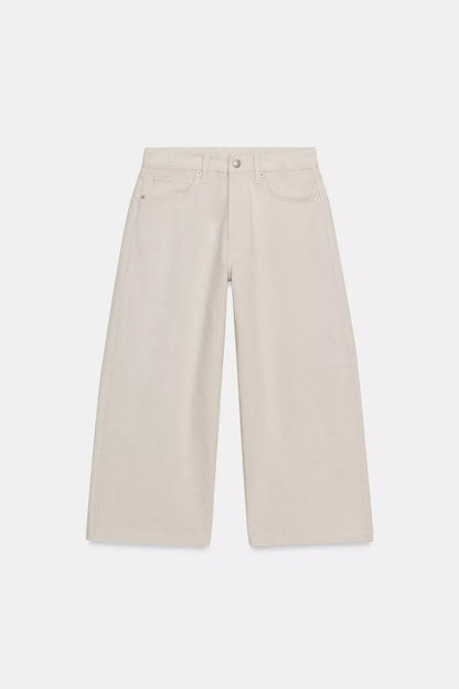 Zara Mid Waist Culottes Jeans