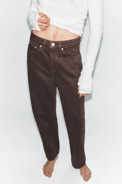 Zara TRF Mom Fit High Waist Jean