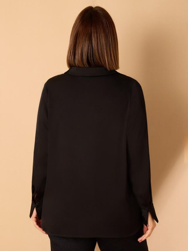 Live Unlimited V-Neck Black Collared Shirt