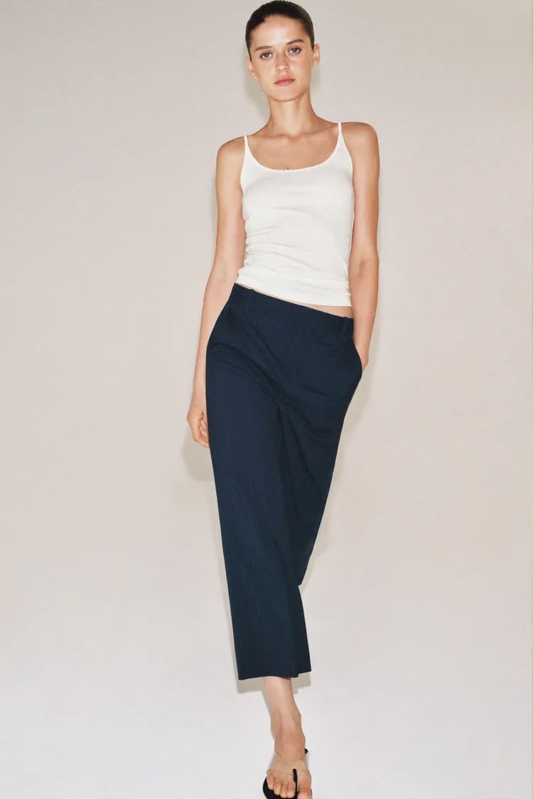 ZW Collection Pinstriped Navy Trouser