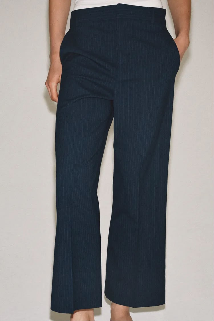 ZW Collection Pinstriped Navy Trouser