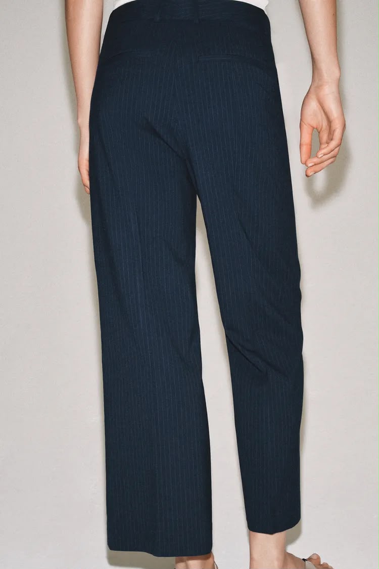 ZW Collection Pinstriped Navy Trouser