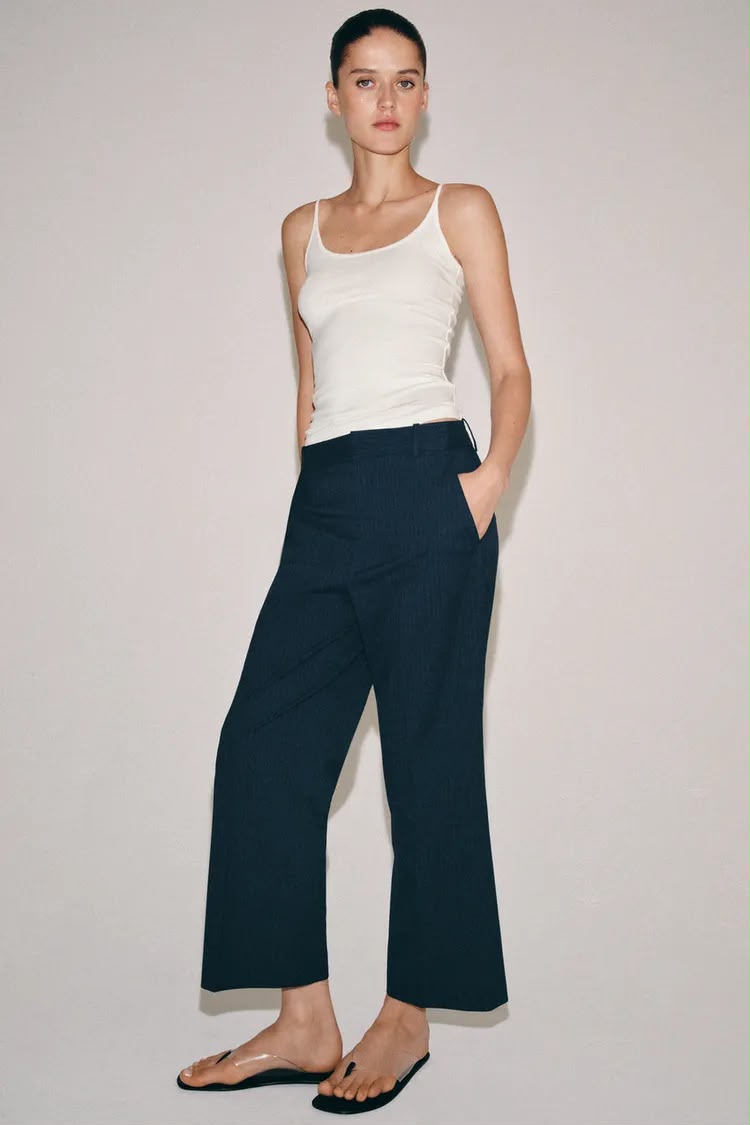 ZW Collection Pinstriped Navy Trouser