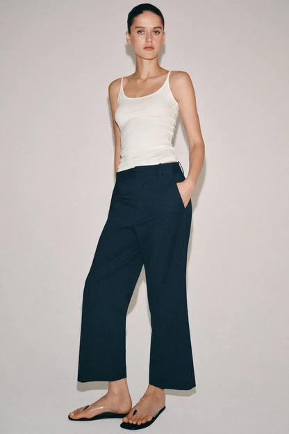 ZW Collection Pinstriped Navy Trouser