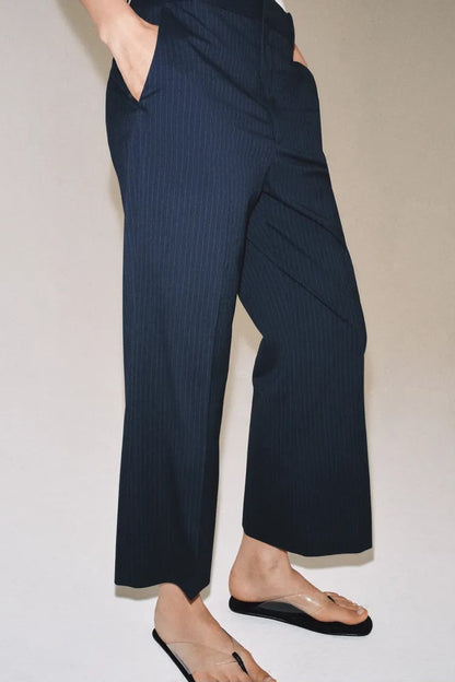 ZW Collection Pinstriped Navy Trouser