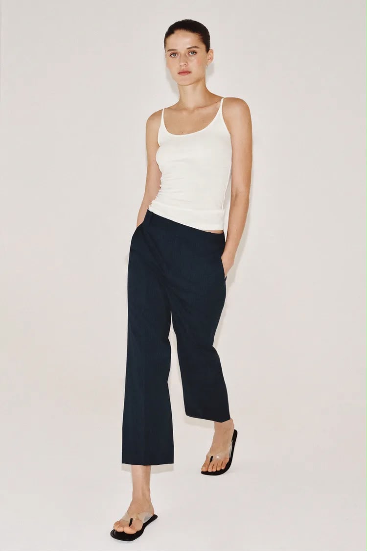 ZW Collection Pinstriped Navy Trouser