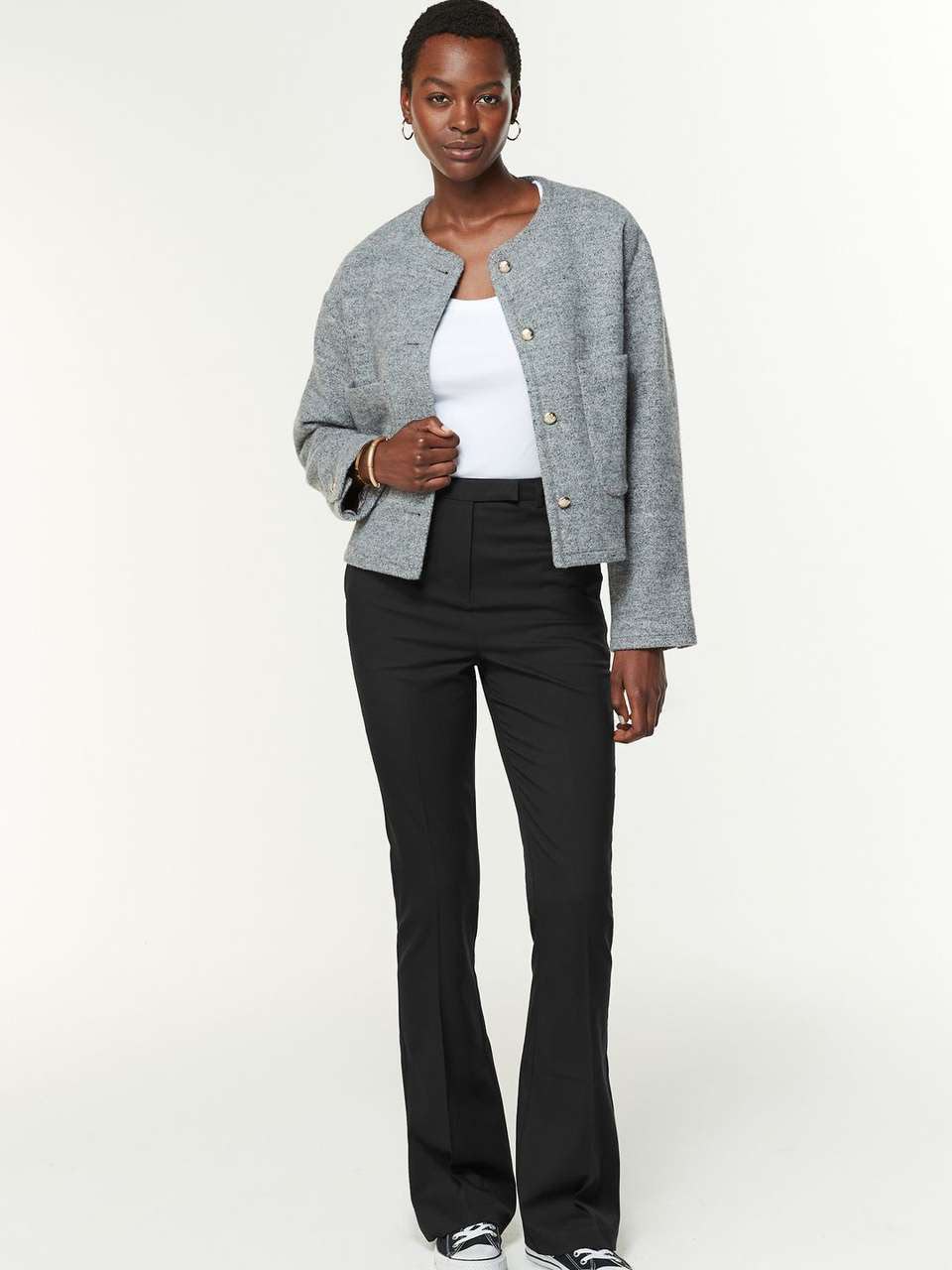 Next Black Tailored Bootcut Trousers