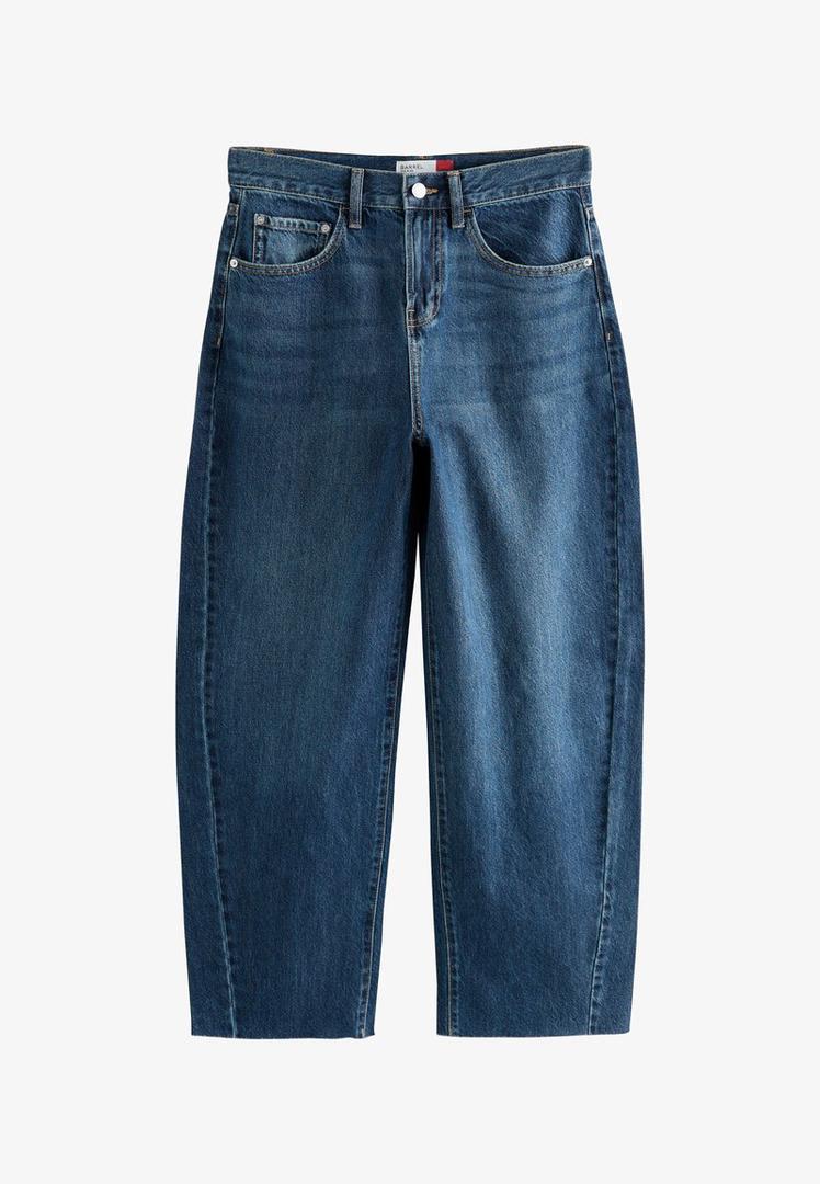 Dark Blue Barrel Leg Jeans