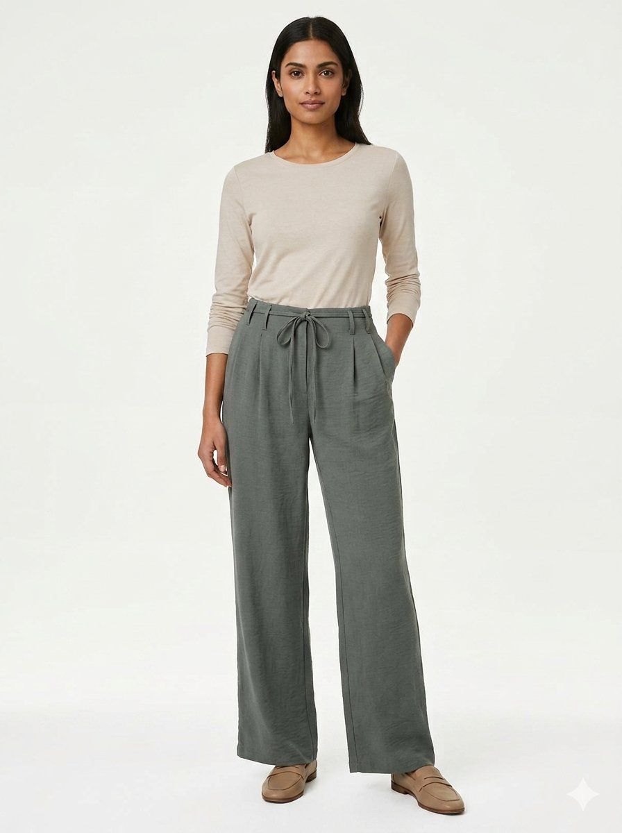 Tu Woman Linen Blend Drawstring Trouser