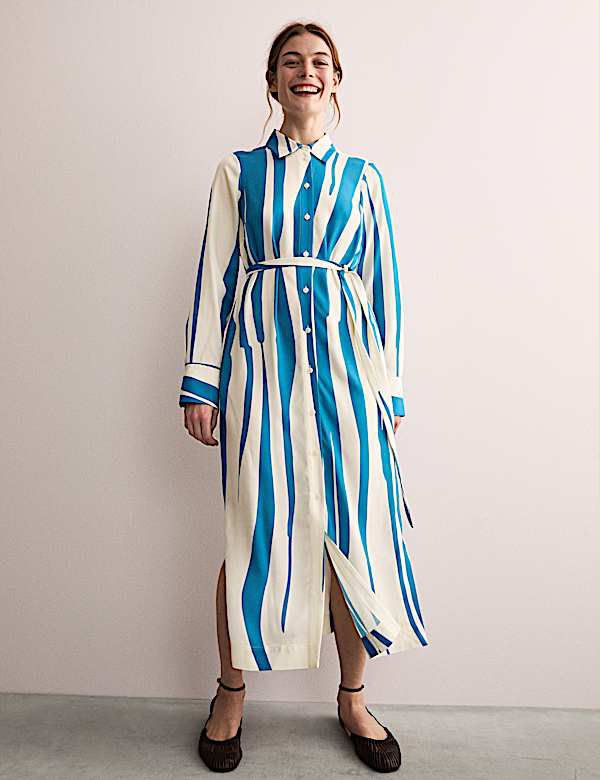 Striped Midi Shirt Dress