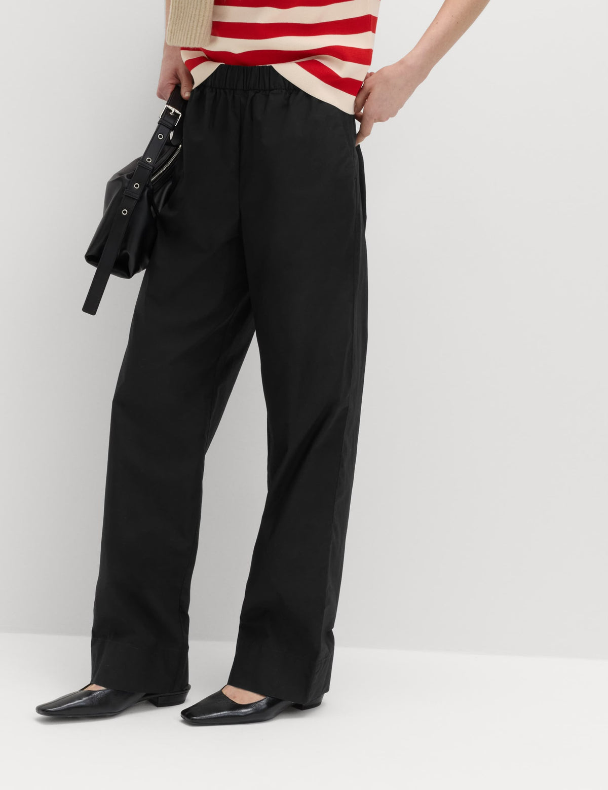 Pure Cotton Poplin On Straight Leg Trouser