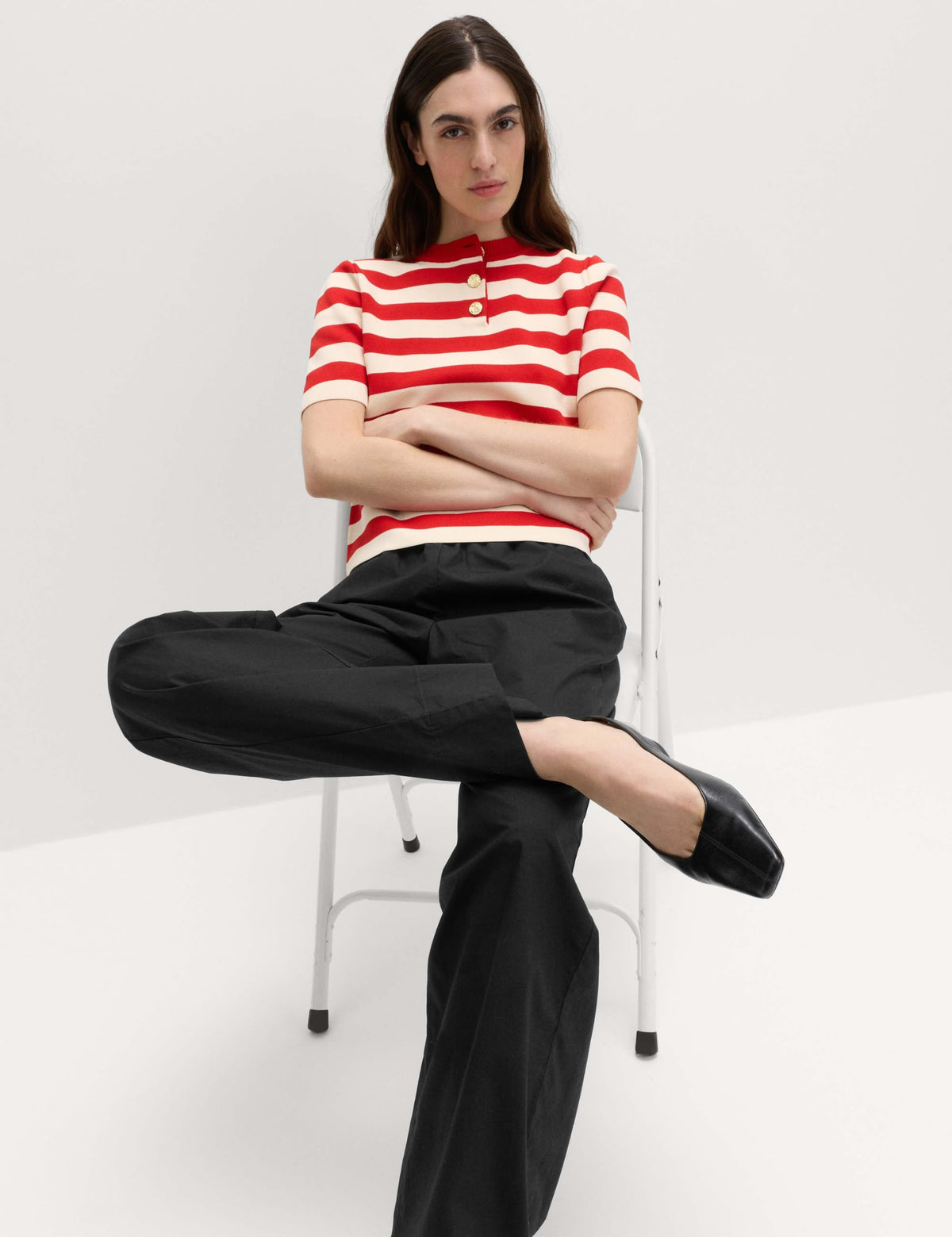 Pure Cotton Poplin On Straight Leg Trouser