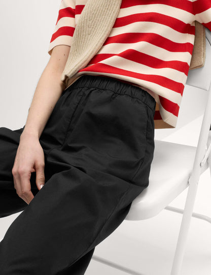 Pure Cotton Poplin On Straight Leg Trouser