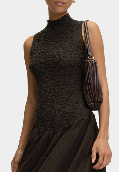 Drop Waist Check Maxi Dress