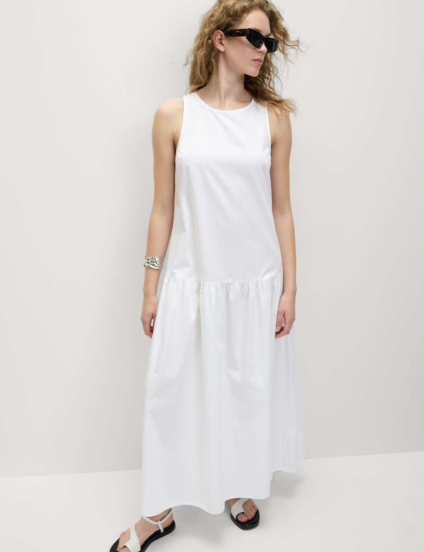 Women Cotton Tiered Dress