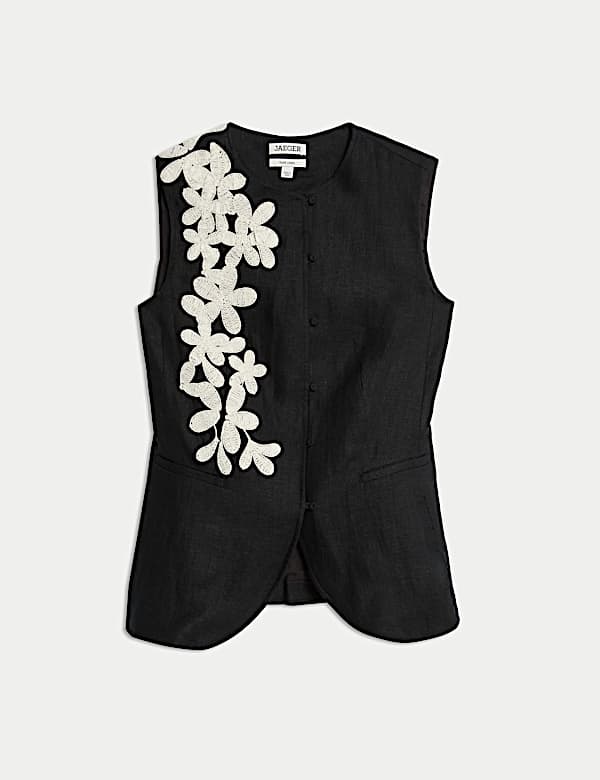 Linen Vex Floral Embroider