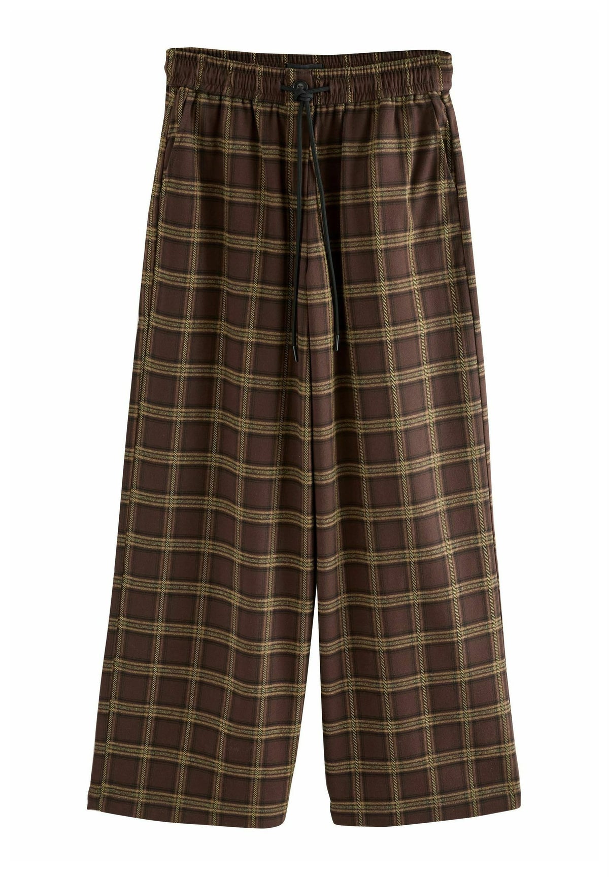 Pull On Wide Leg Check Trouser