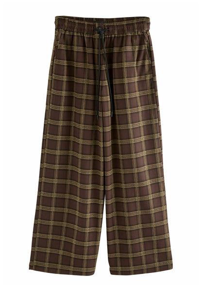 Pull On Wide Leg Check Trouser