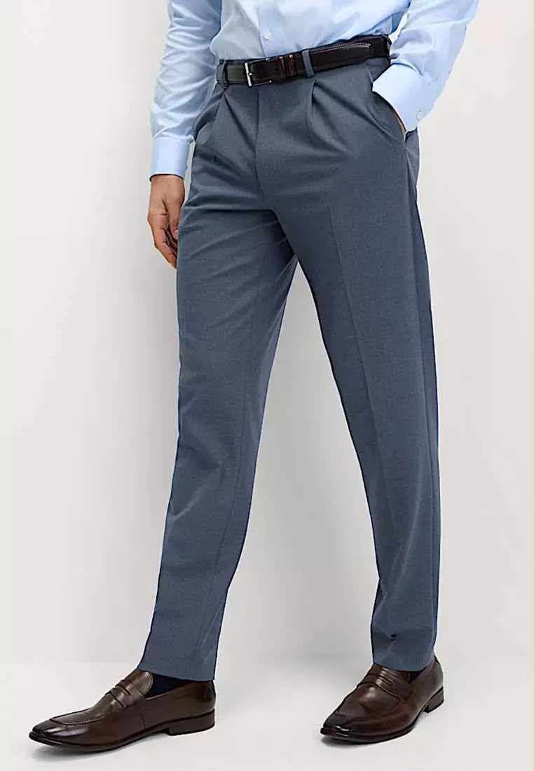 Marks & Spencer Tailored Fit Single Pleat Smart Trouser