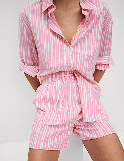 Pure Cotton Printed Hight Waisted Short