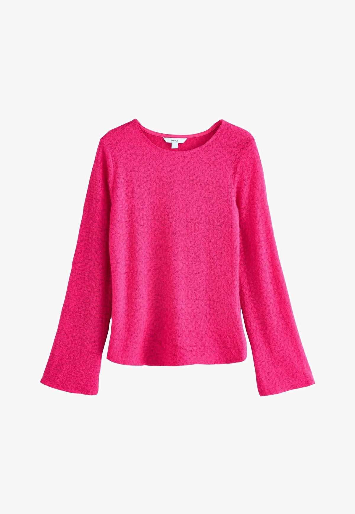 Rose Pink Fluffy Long Sleeve Crew Neck Jumper