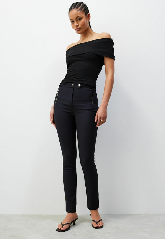 PetiteTrouser Mottled Black