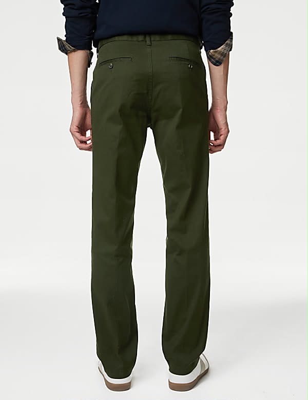 M&S Regular Fit Twill Chinos- Green