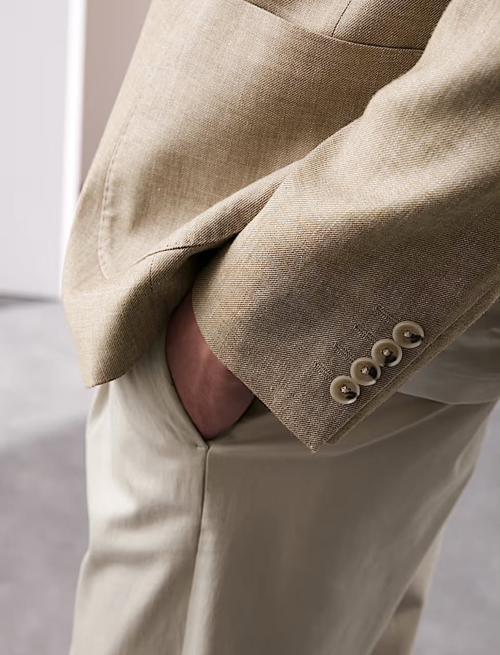 Tailored Fit Italian Linen Blend Twill Blazer