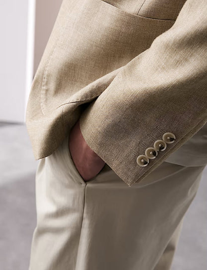 Tailored Fit Italian Linen Blend Twill Blazer