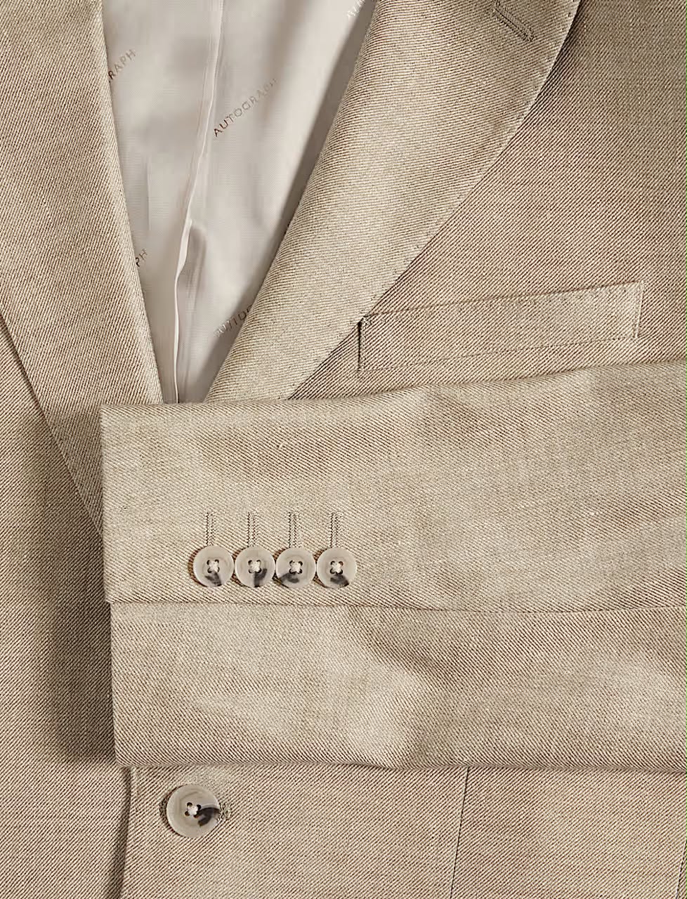 Tailored Fit Italian Linen Blend Twill Blazer