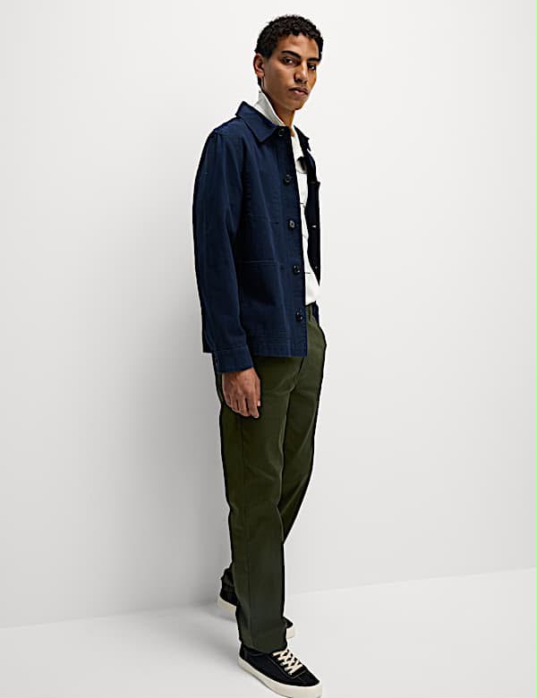 M&S Regular Fit Twill Chinos- Green