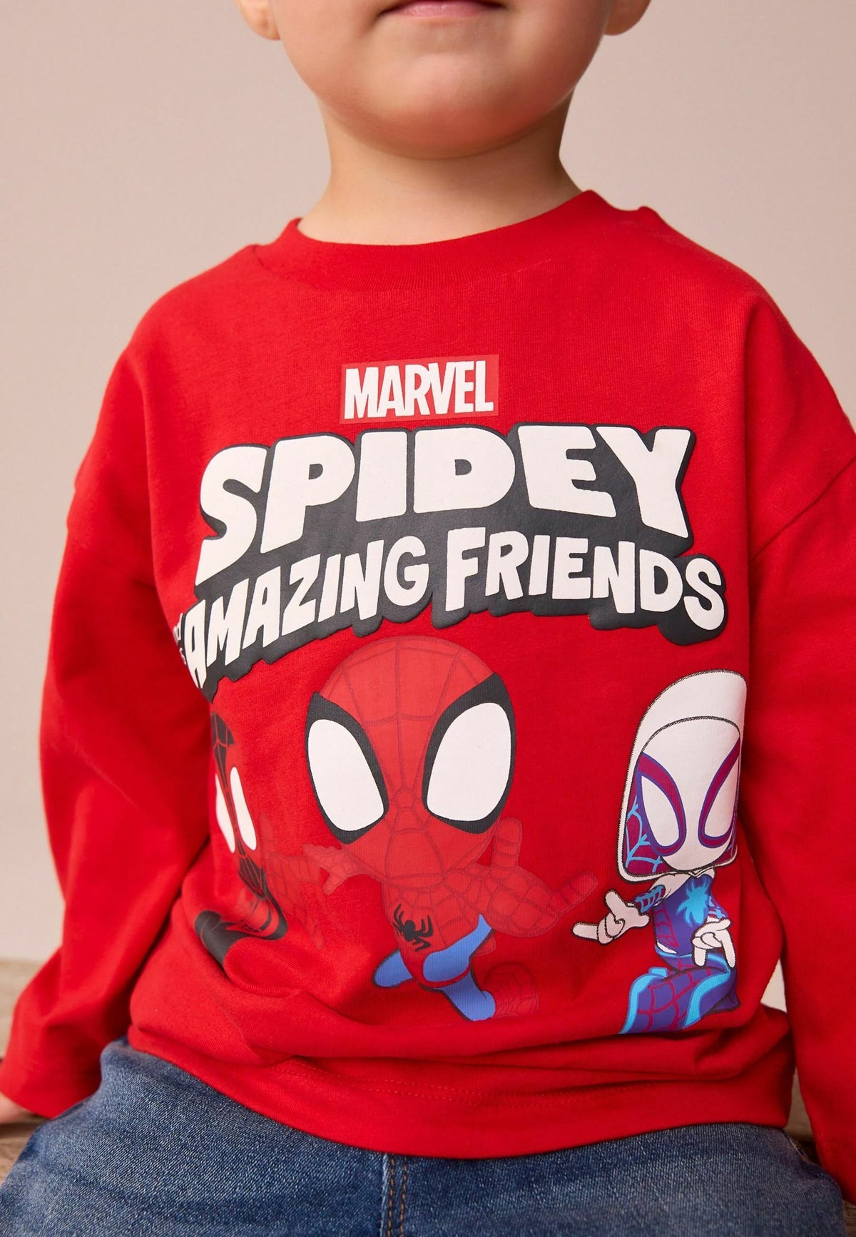 Spidey And His Amazing Friends Print T-Shirt Red