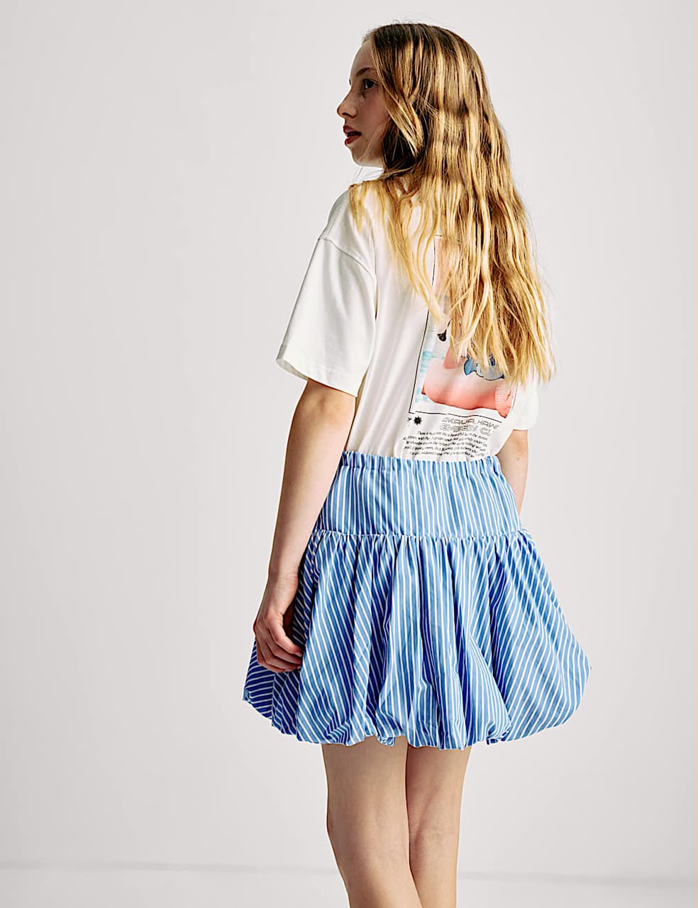 Pure Cotton Printed Puff Ball Skirt