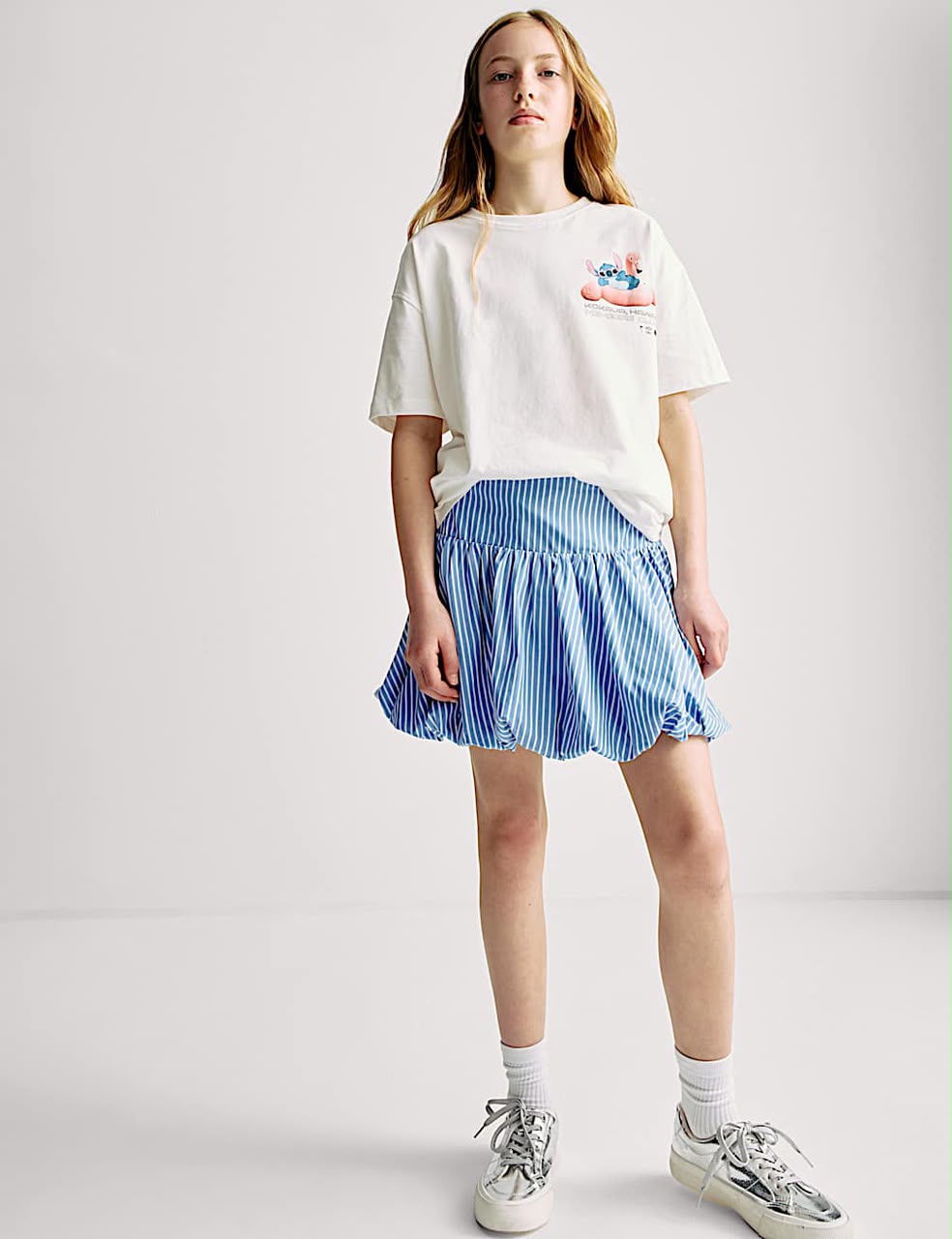 Pure Cotton Printed Puff Ball Skirt