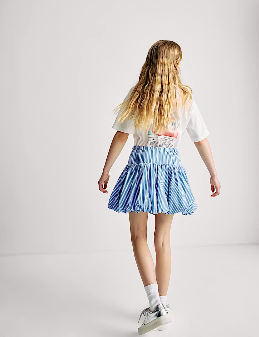 Pure Cotton Printed Puff Ball Skirt