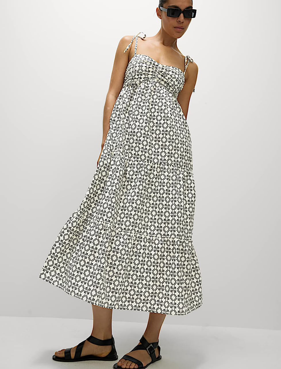 Pure Cotton V-Neck Midaxi Beach Dress