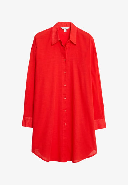 Marks & Spencer Tomato Red Long Sleeve Shirt - Beach