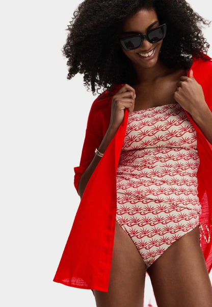 Marks & Spencer Tomato Red Long Sleeve Shirt - Beach