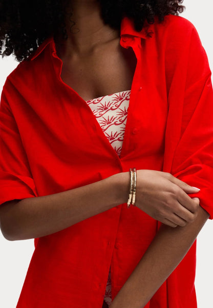 Marks & Spencer Tomato Red Long Sleeve Shirt - Beach
