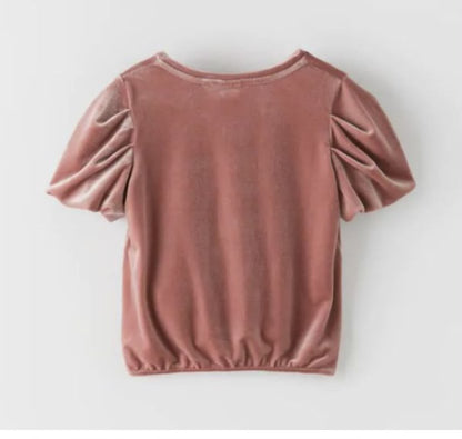 Zara Round Neck Velvet Top - 7 Yrs
