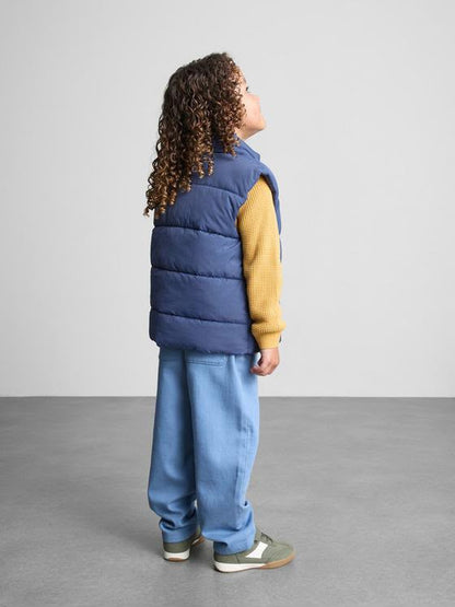 Zip Up Gilet Jacket With Funnel Neck And Slip Pocket