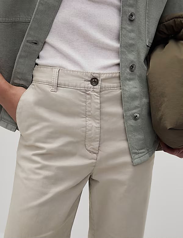 Cotton Rich Straight Leg Ankle Grazer Chinos