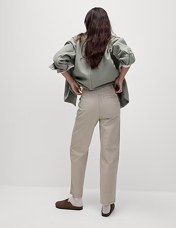 Cotton Rich Straight Leg Ankle Grazer Chinos