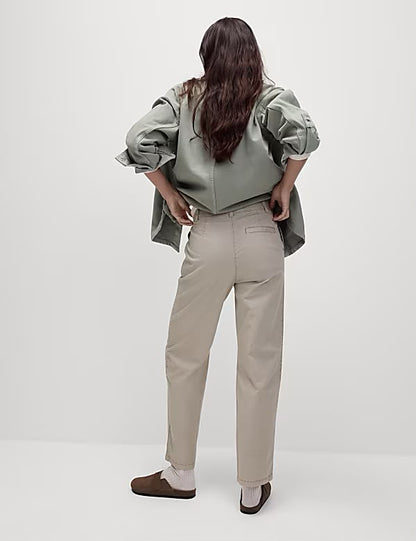 Cotton Rich Straight Leg Ankle Grazer Chinos