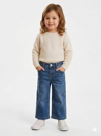 Mango Wide Leg Jeans Trouser Blue
